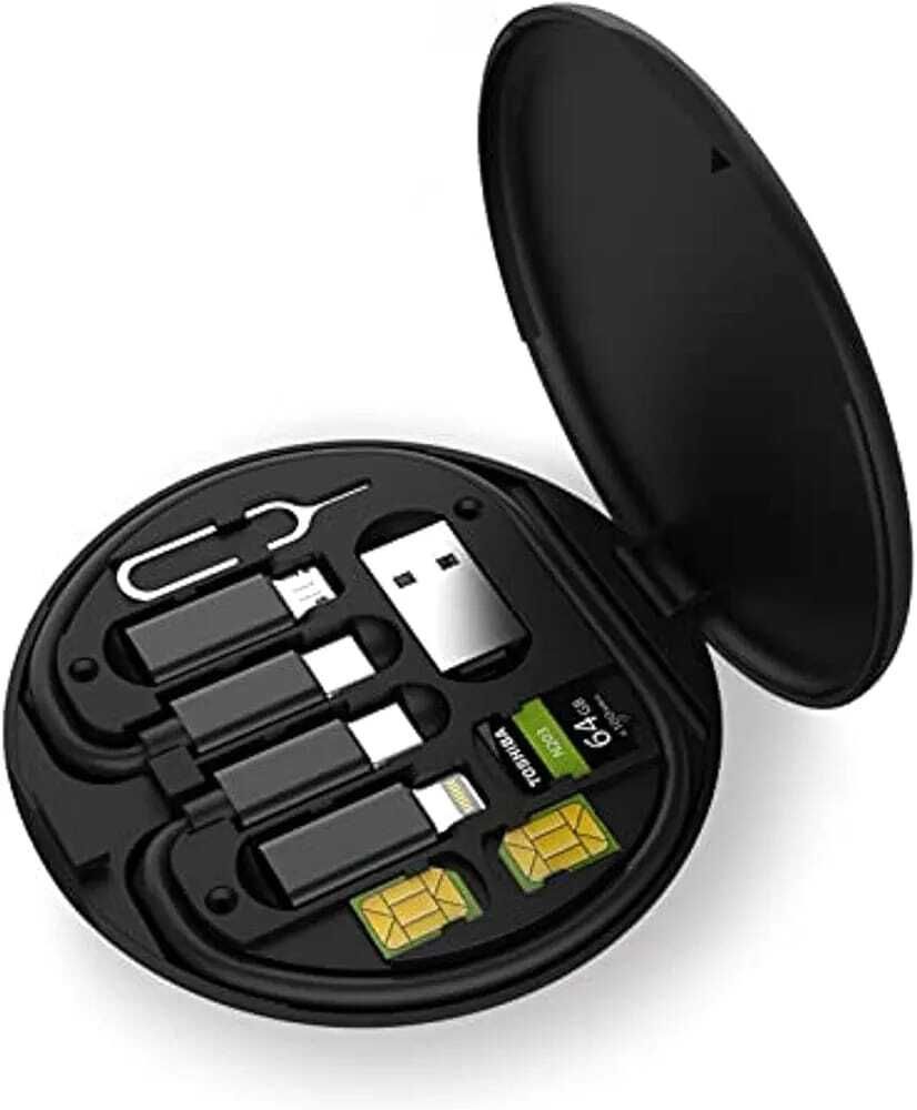 RANZZER 5in1 Data Cable Set with 60W Fast Charging Cable Card Tray Eject Pin Storage Box Charging Pad-image-38
