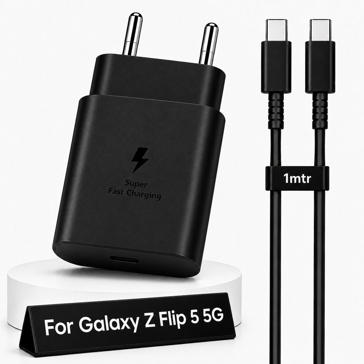 Zybux Samsung 25W Original Superfast Charger Adapter Cable for Galaxy Z Flip 5 5G Charging Pad-image-42