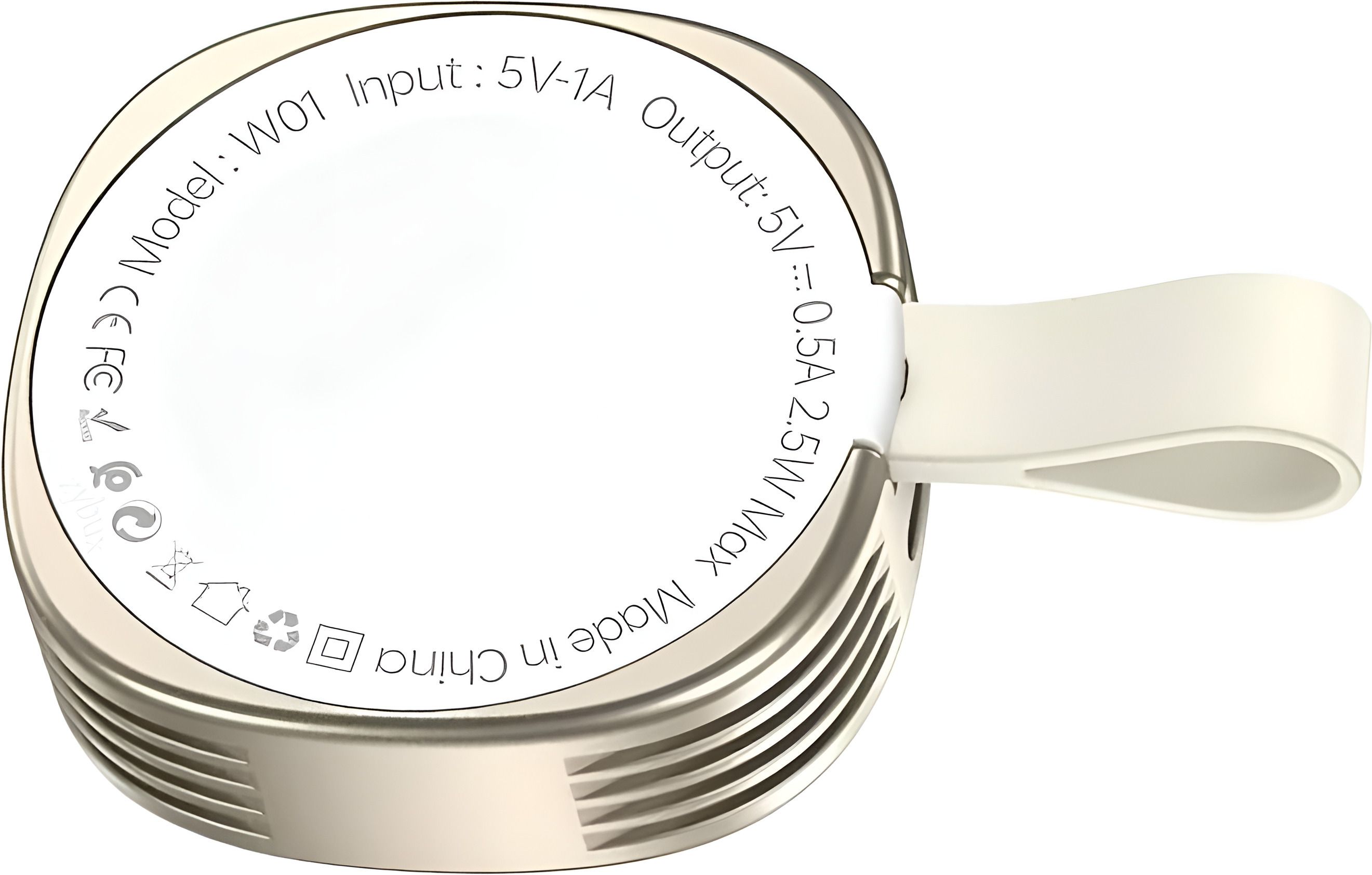 Foneng W01 iWatch USB C/Lightening Wireless Smart Watch Charger 2.5W Metal Body, White Charging Pad-image-37