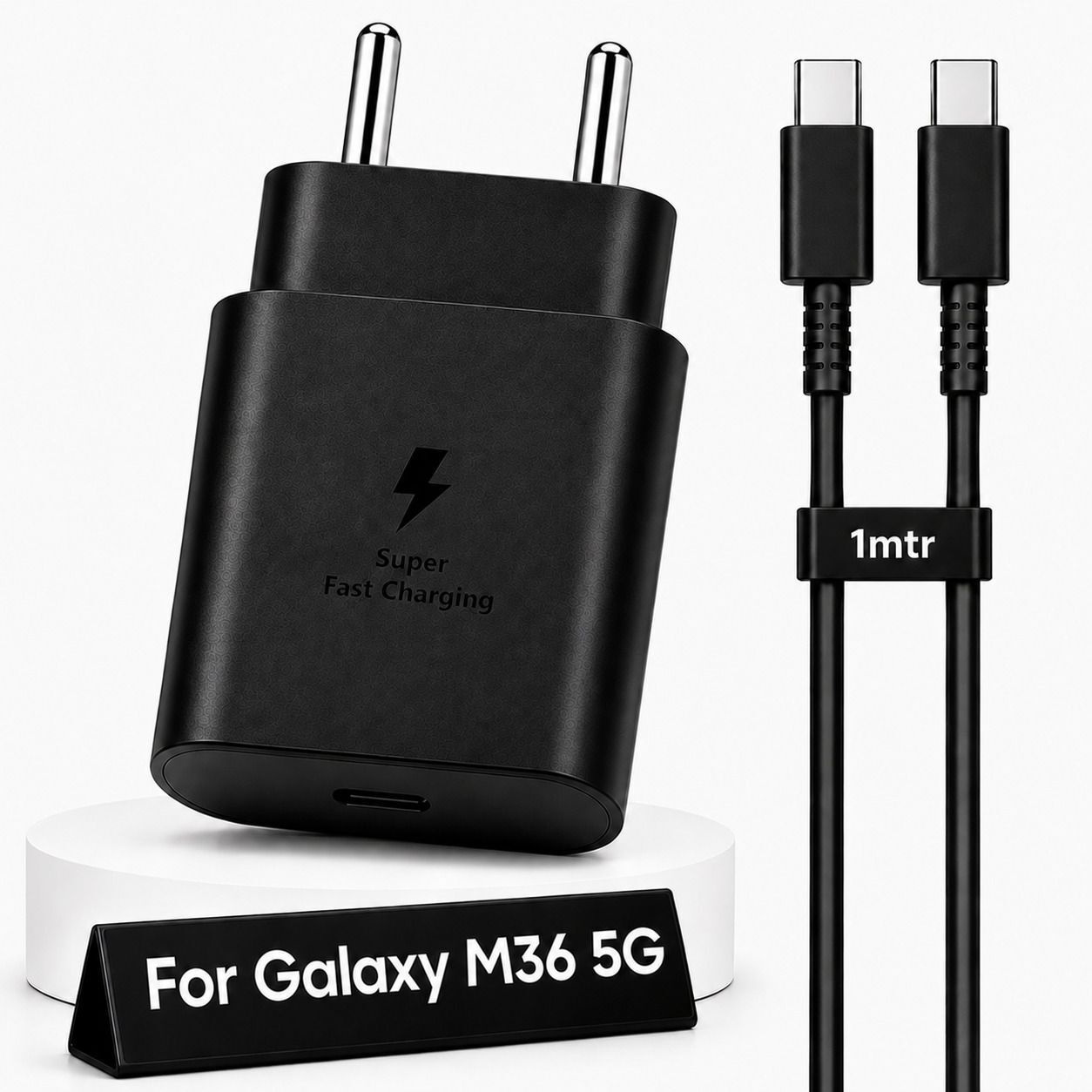 ZYBUZ 25W Original Type-C Superfast Samsung Galaxy M36 5G Mobile Charger Adapter Cable Charging Pad-image-45