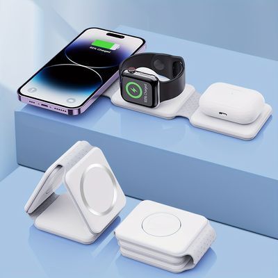 4BT Good Quality 3-in-1 Magnetic Wireless Charger Station for All Smartphones Charging Pad-picture-40