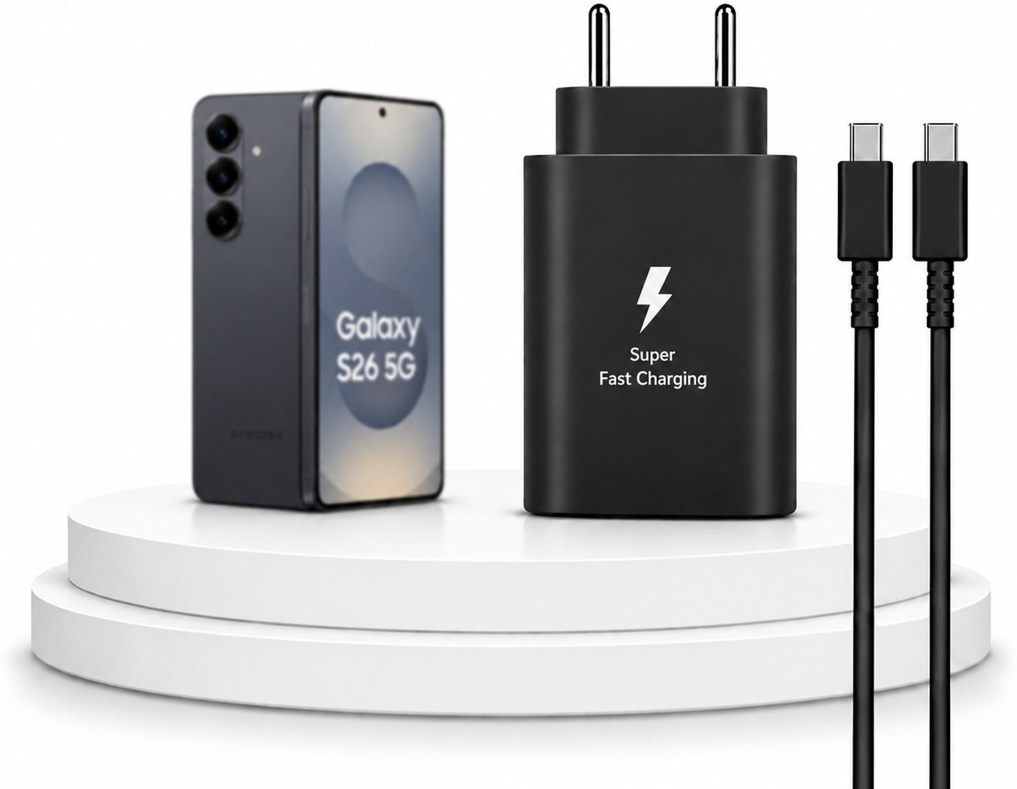 ZYBUZ Original 25W USB-C Fast Charger Adapter for Samsung Galaxy S26 5G Mobile, Black Charging Pad-image-11