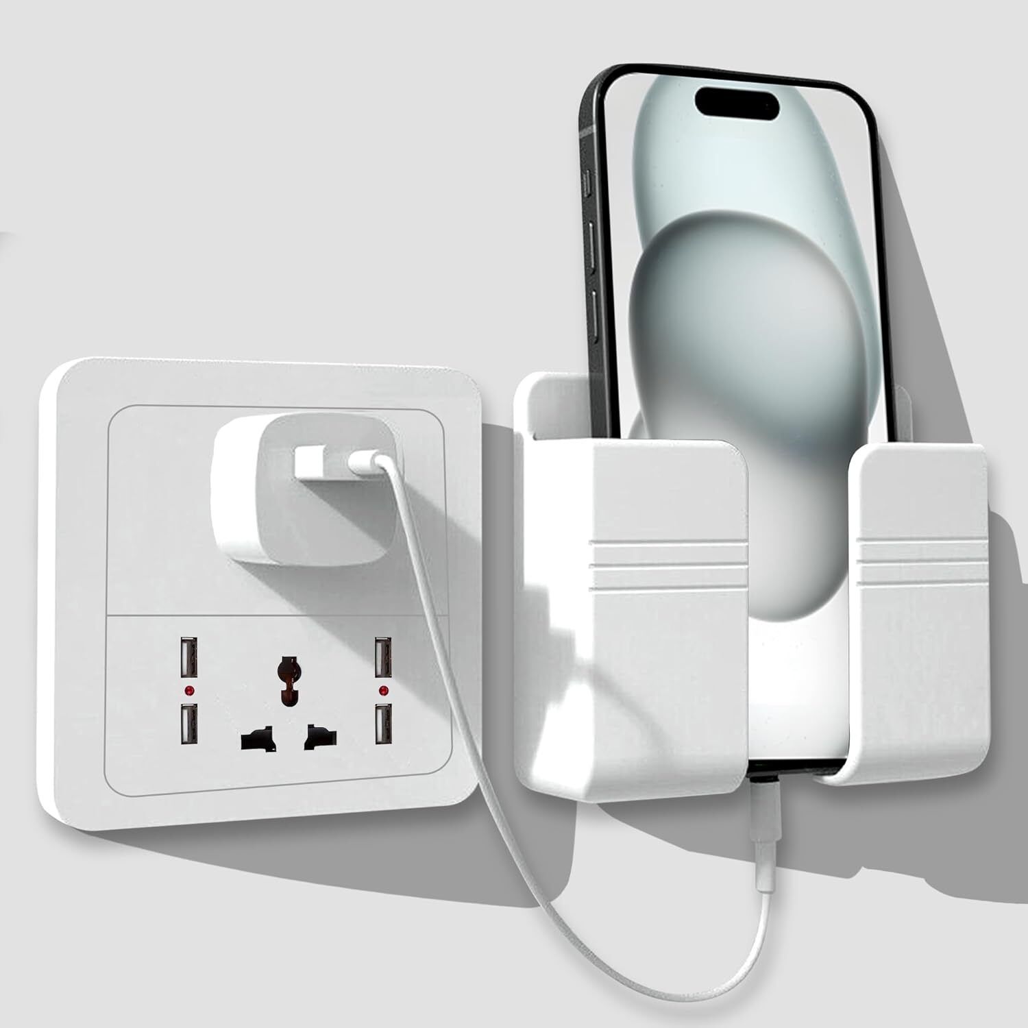 DIVINEHUB Wall Mobile Phone Holder Universal Cellphone Hanging Stand Charging Charging Pad-image-26
