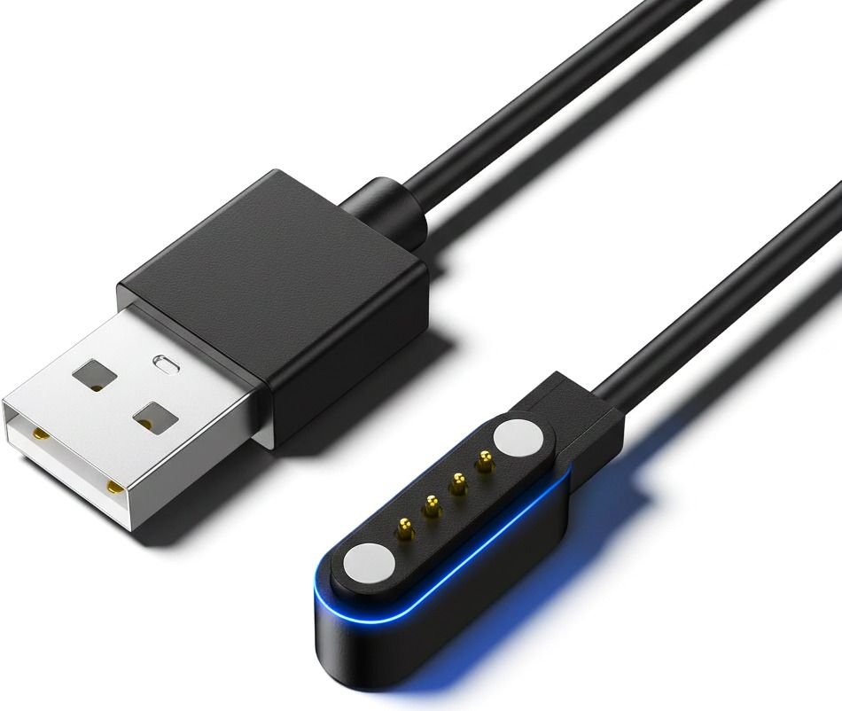 TrastOn Universal 4-Pin Magnetic FireBolt Smartwatch Charger USB Cable Fast & Safe Watch Charging Pad-image-5