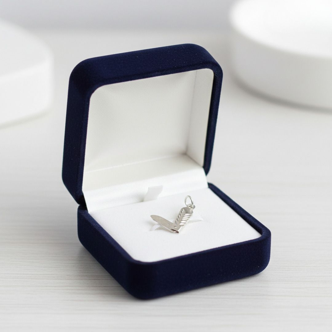 ShreenathJew Pure Silver Nazar Suraksha Knife Locket | 3 cm Silver Charm Set