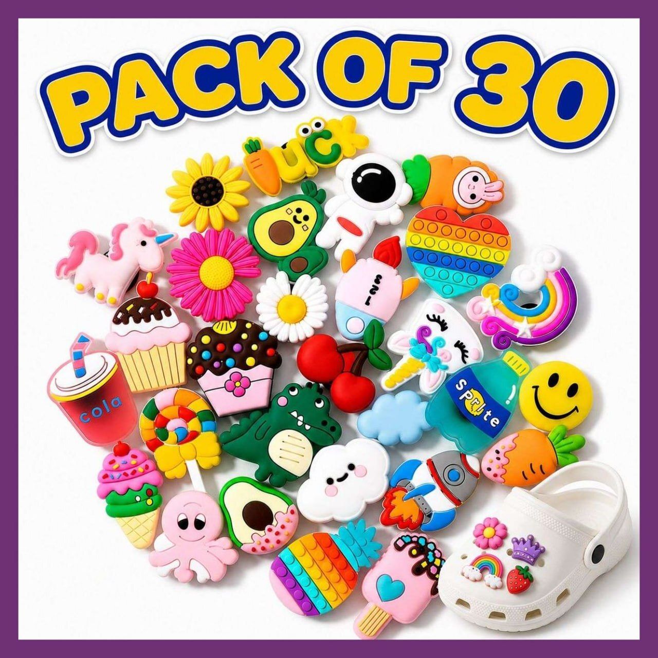 NISHVIKAL 30 pic crock charm Silicone Shoe Charm-image-40