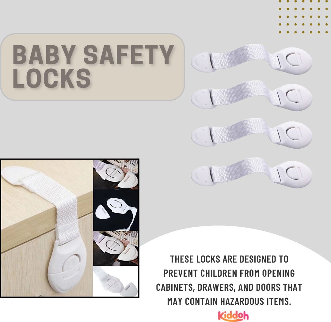 kiddoh Child Safety Latch Pack of 4 Child Safety Strap Lock-picture-29