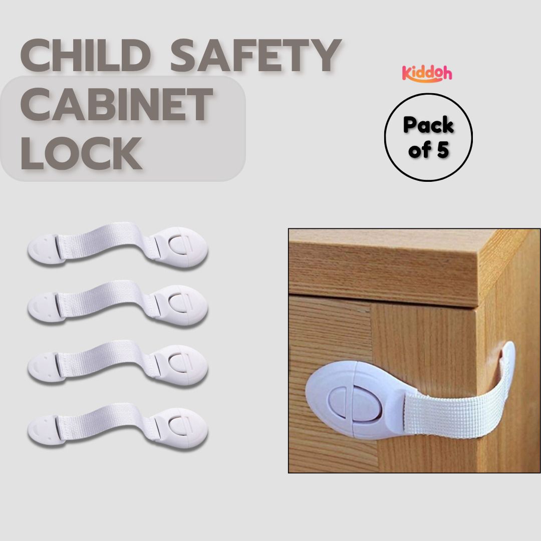 kiddoh Baby Proof Drawer Locks Pack of 4 Child Safety Strap Lock-picture-19