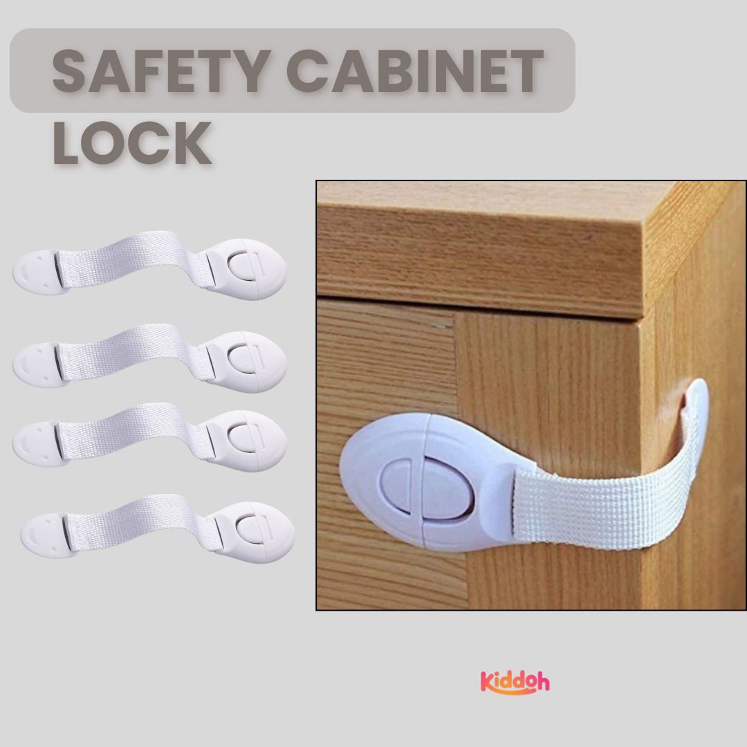 kiddoh Childproof Cabinet Locks Pack of 4 Child Safety Strap Lock-picture-21