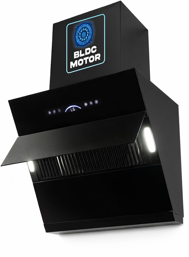 Ultra Slant 60 cm Filterless BLDC Auto Clean Wall Mounted Black 2000 CMH Chimney-image-27