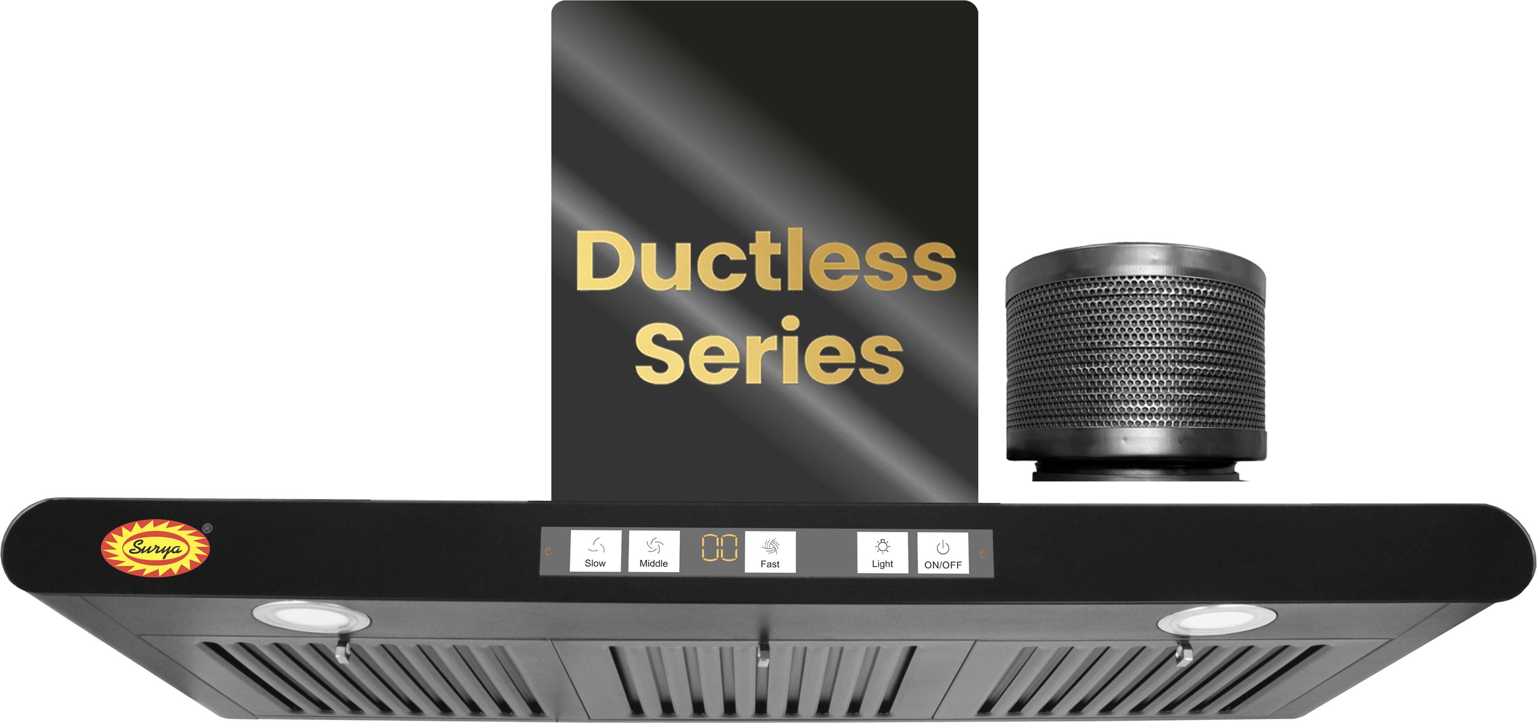 surya FCB DL Ductless Chimney Wall Mounted Black 1400 CMH Chimney-picture-22