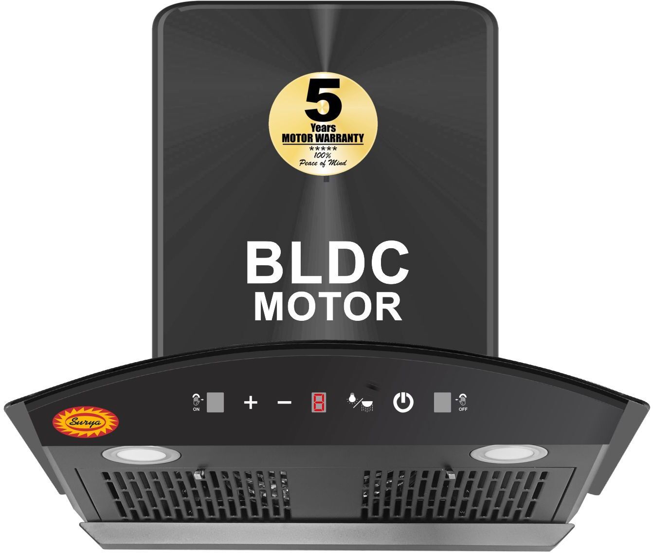 Nano60-BLDC Motor Auto Clean Wall Mounted Black 1400 CMH Chimney