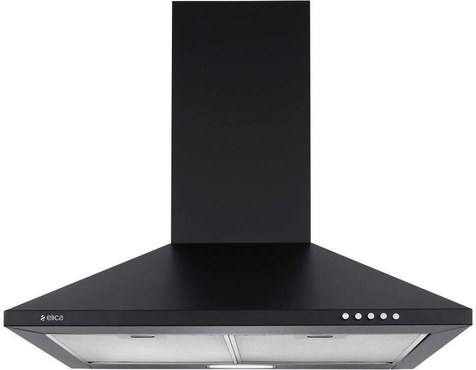 Strip CF 60 Nero Pyramid Shape 60cm| 3 Layer Mesh filter|Powerful suction |Low Noise |LED Lamp | Push Button Control Wall Mounted Black 880 CMH Chimney-image-4