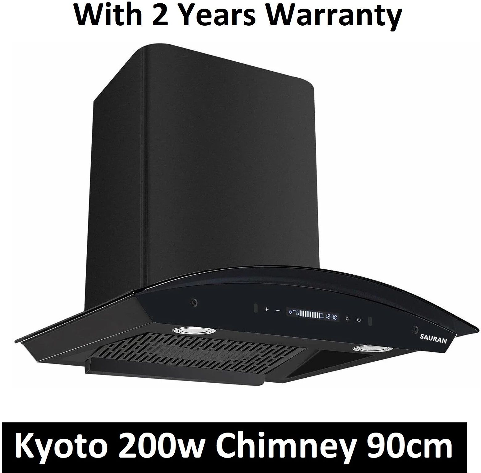 sauran Kyoto Kitchen Chimney 90cm Auto Clean Touch Control With Warranty (CHM49) Auto Clean Wall and Ceiling Mounted Black 1300 CMH Chimney-picture-31