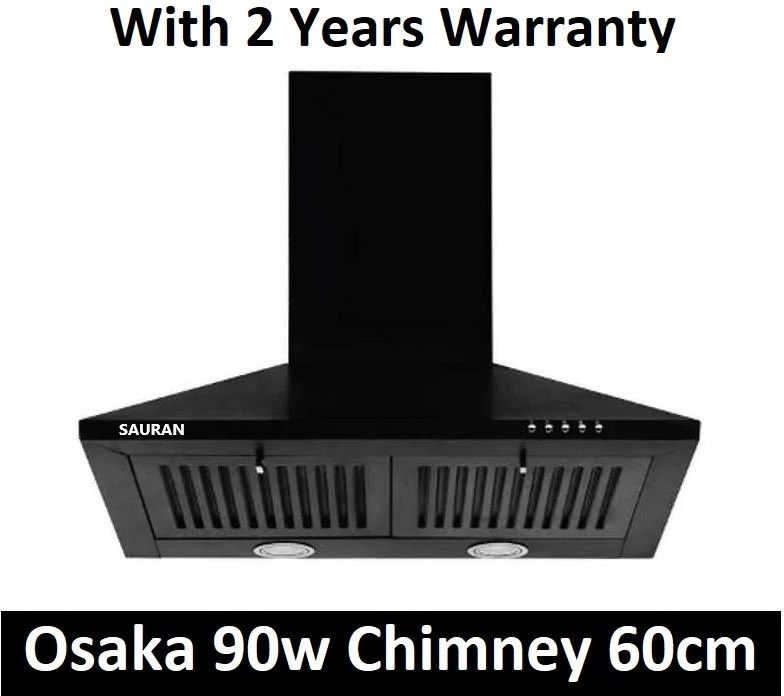 sauran Osaka Kitchen Chimney 60cm Push Button Control With Warranty (CHM9) Wall and Ceiling Mounted Black 900 CMH Chimney-picture-36