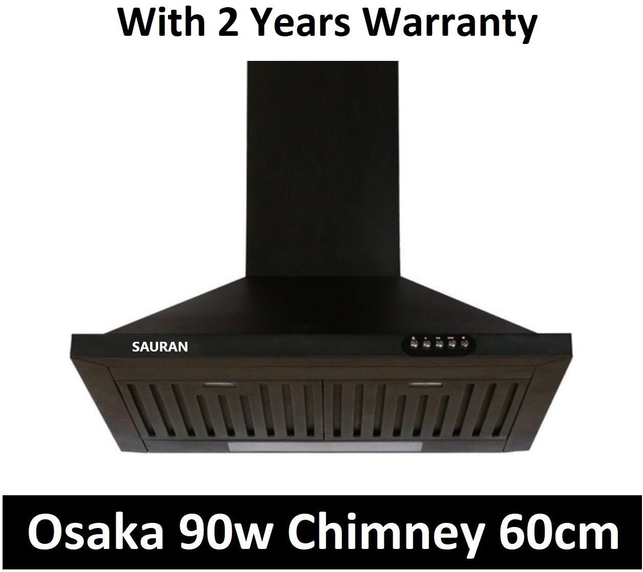 sauran Osaka Kitchen Chimney 60cm Push Button Control With Warranty (CHM15) Wall and Ceiling Mounted Black 900 CMH Chimney-picture-25