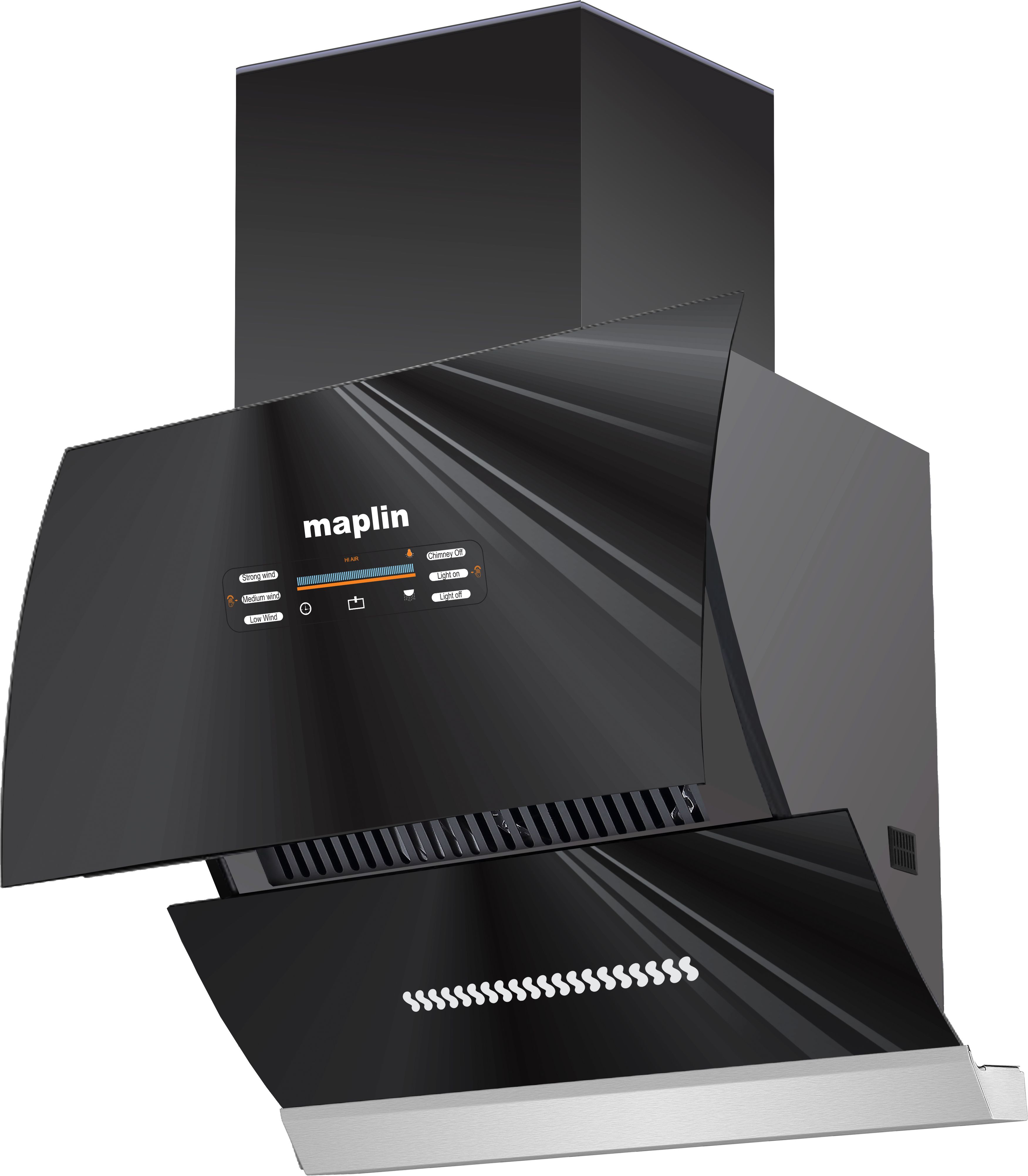 Voice Control Auto Glass 60cm Auto Clean Wall Mounted Black, Silver 1800 CMH Chimney-image-13