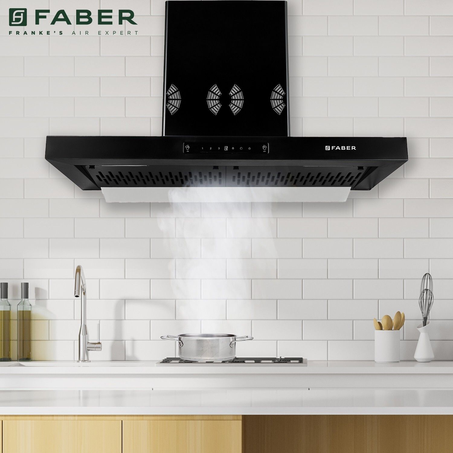 faber HOOD BONITO 3D IND HC SC FL BK 90 Auto Clean T-Shape 90cm| Touch & Gesture Control| Autoclean| Filterless|Powerful 3 Way Suction| Low Noise Wall Mounted BLACK 1250 CMH Chimney-picture-17