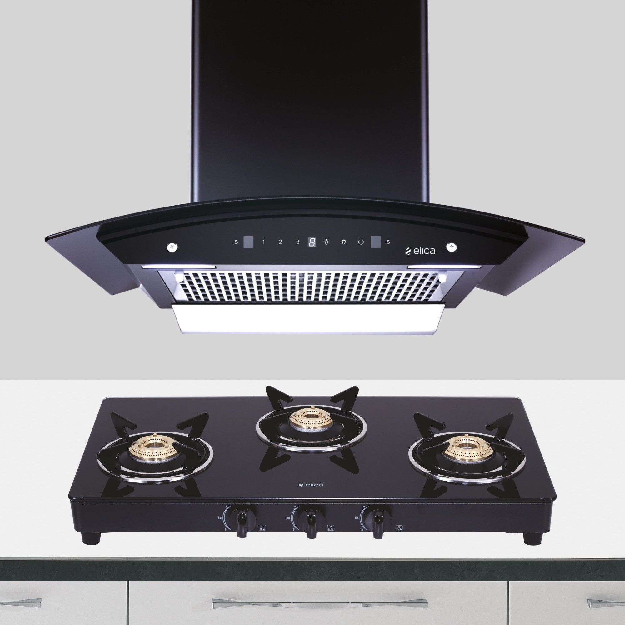elica COMBO KITCHENHOOD WDFL 606 HAC LTW MS NERO + COOKTOP 703 VETRO BLK Auto Clean Wall Mounted Black 1200 CMH Chimney-picture-16