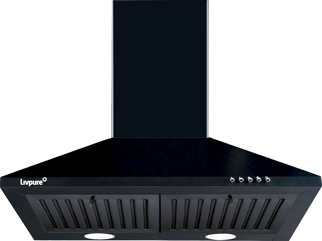 livpure AIRIS-NEO-60 Pyramid Shape 60 cm| 3 Layer Baffle Filter|Powerful suction | 5 Years Motor Warranty| Low Noise |LED Lamp | Push Button Control Wall Mounted Black 1000 CMH Chimney-picture-2