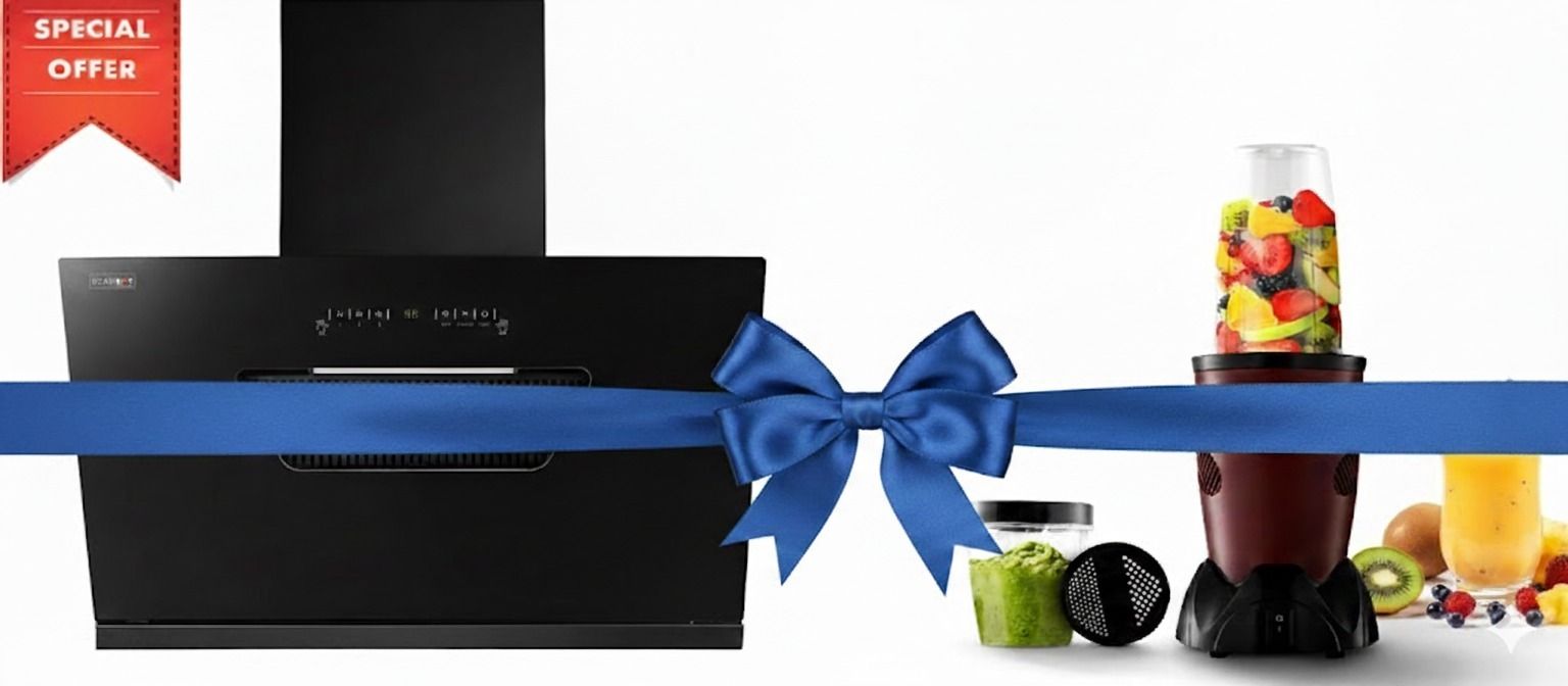 Divina 90cm + Nutrimix 2 Jar Filterless Technology, Motion Sensor, Auto Clean Wall Mounted Black 1500 CMH Chimney-image-32