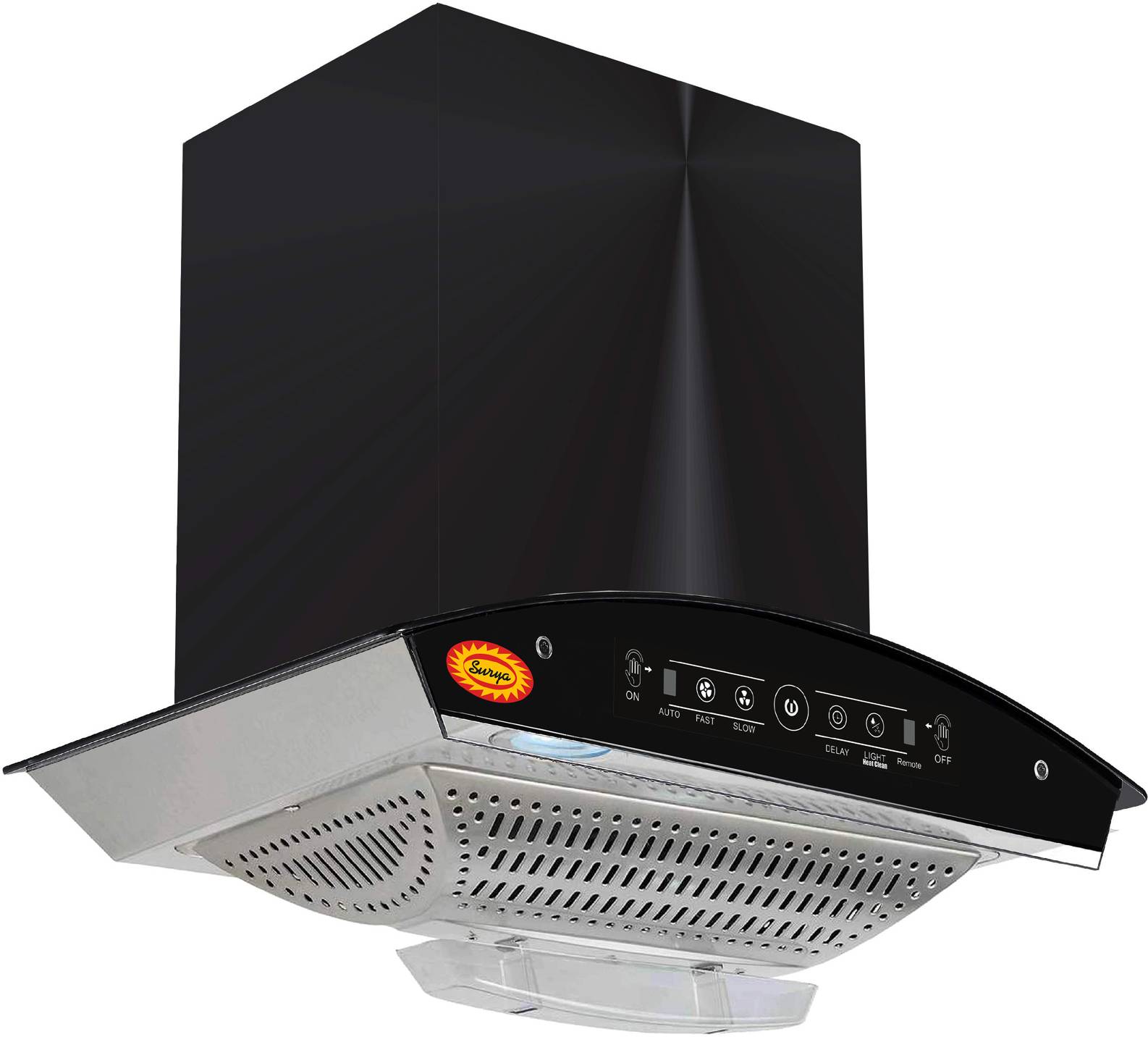 Maplin Combo of Eco Touch 60 cm Glass Kitchen Chimne