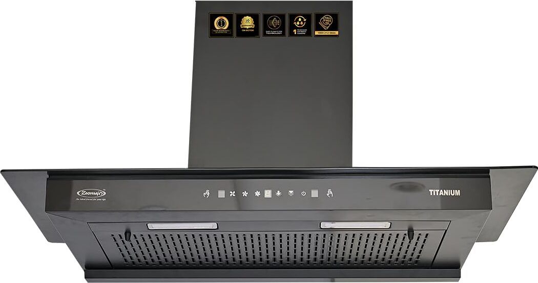 TITANIUM Auto Clean Ceiling Mounted Black 1449 CMH Chimney-image-35
