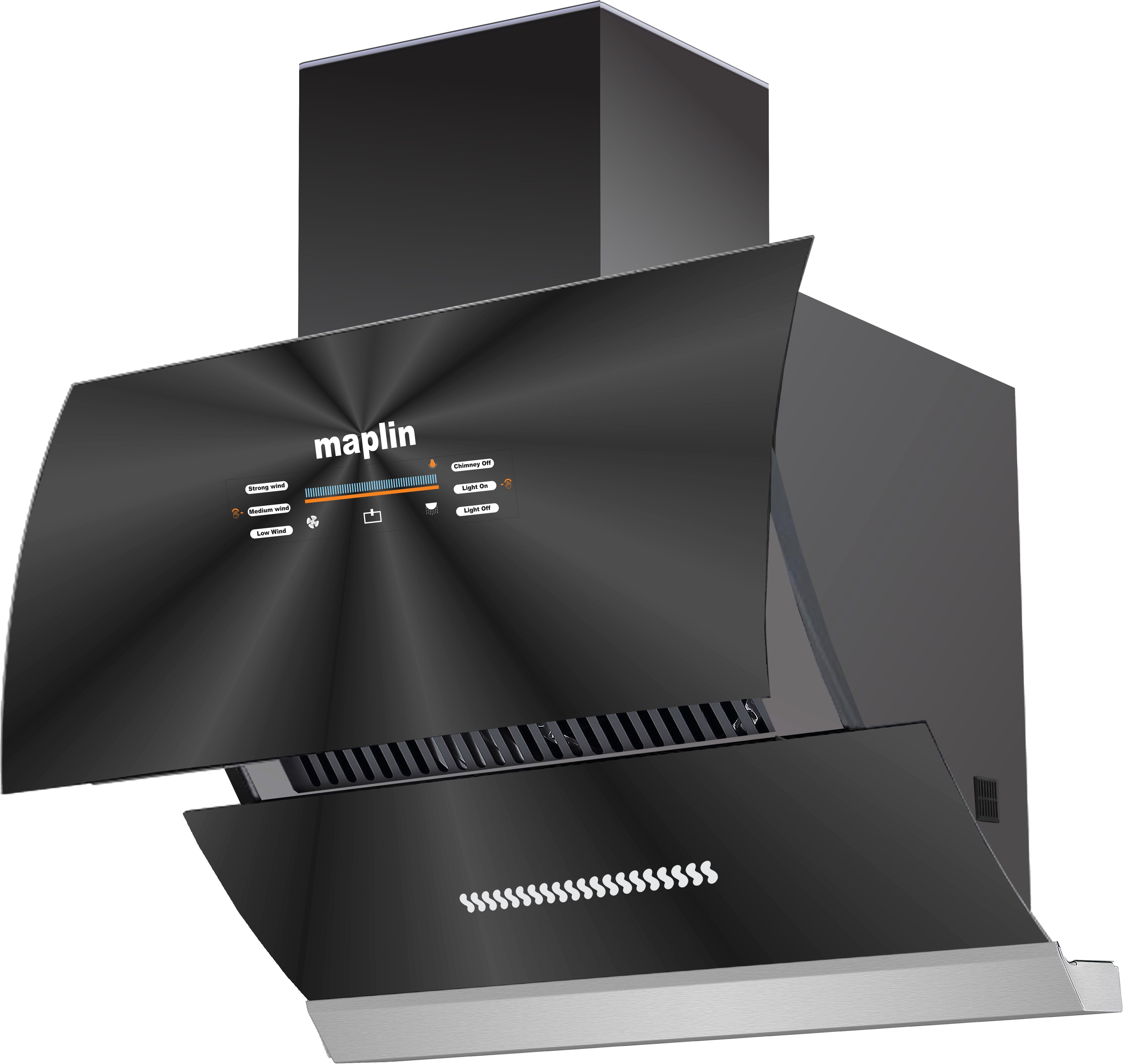Voice Control Auto Glass 60cm Auto Clean Wall Mounted Black, Silver 1800 CMH Chimney-image-14