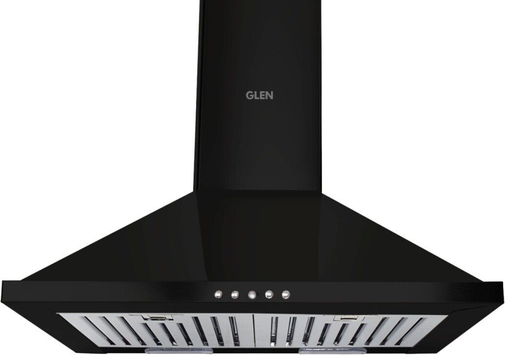 Chimney Mia BLK 60 1100M3 BF LTW Pyramid 60 cm| Baffle Filter | Low Noise Wall Mounted Black 1100 m3/h Chimney