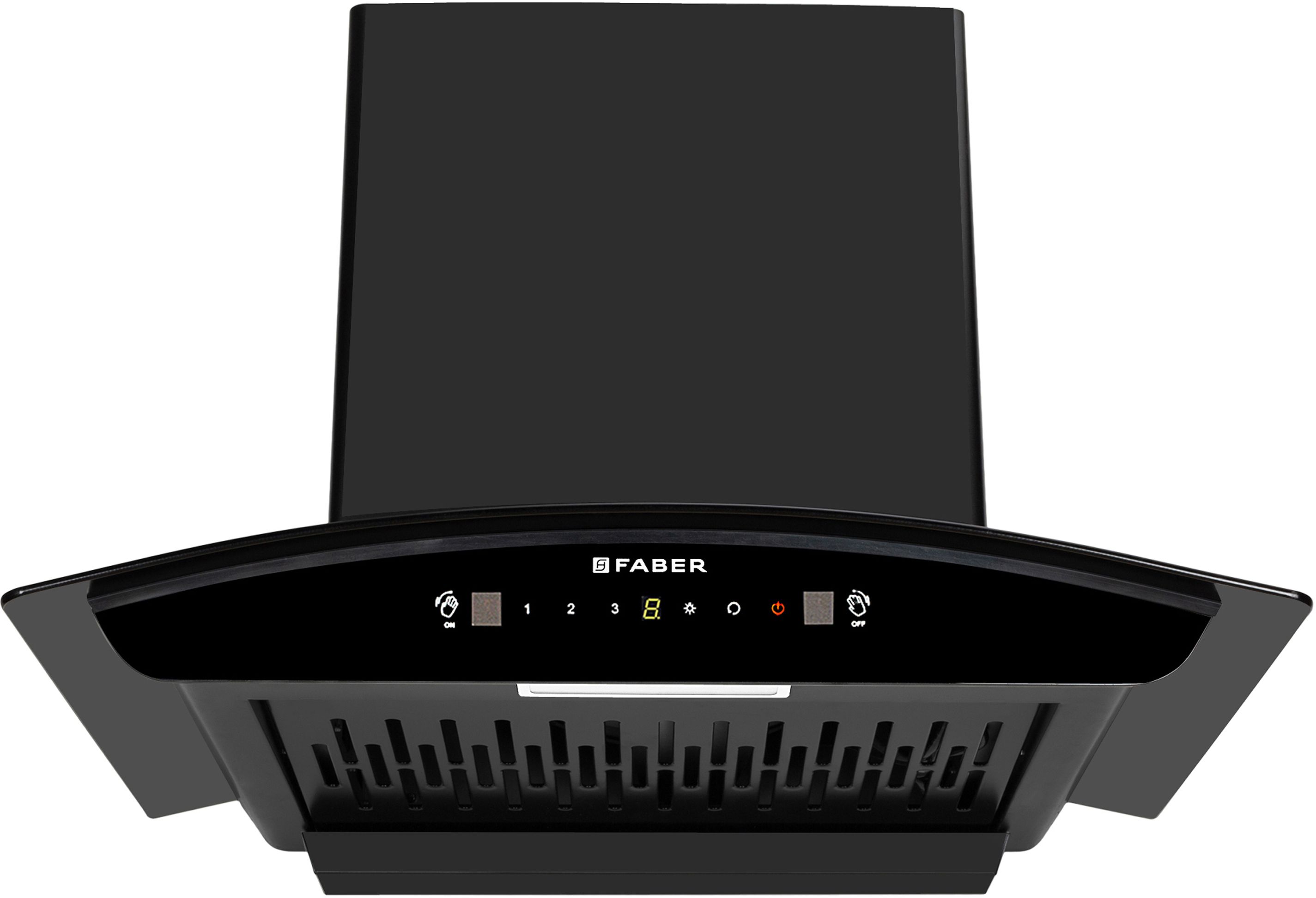 HOOD SYDNEY IN HC SC FL 60 Auto Clean Curved Glass | Touch & Gesture Control | Autoclean| Powerful Suction |Filterless Technology| Low Noise Wall Mounted Black 1200 CMH Chimney