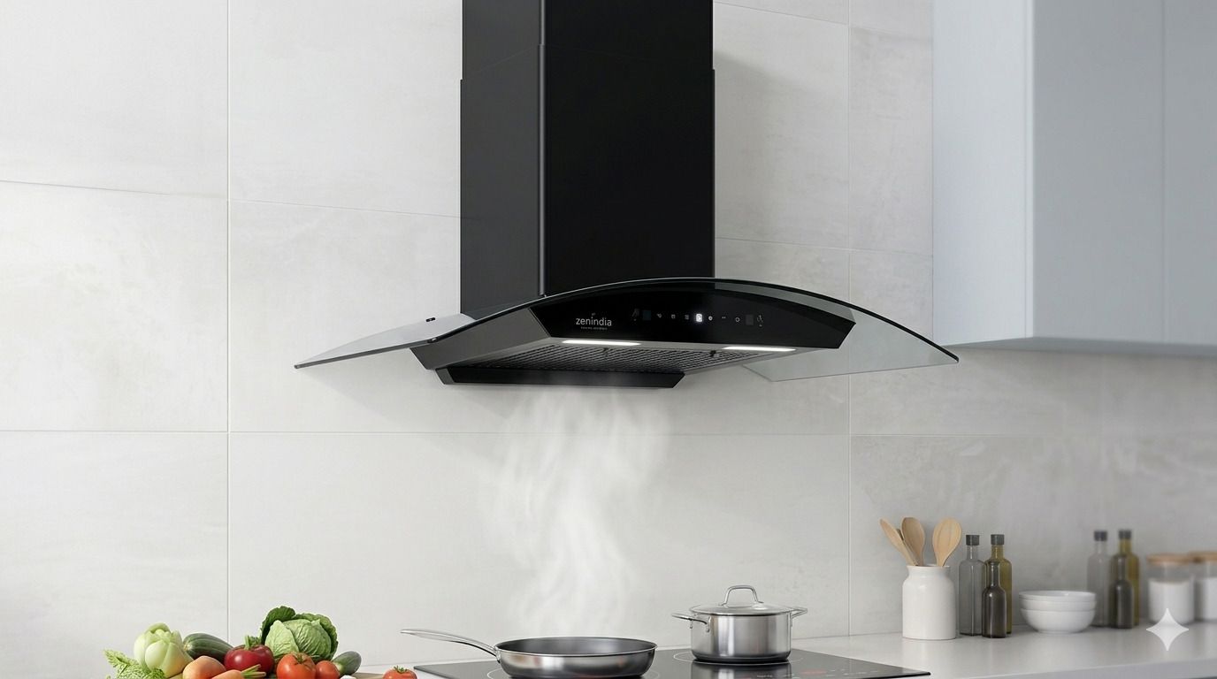 ZenIndia_Arise (Curved Type) 1450 CMH 90 cm Auto Clean Chimney-image-11