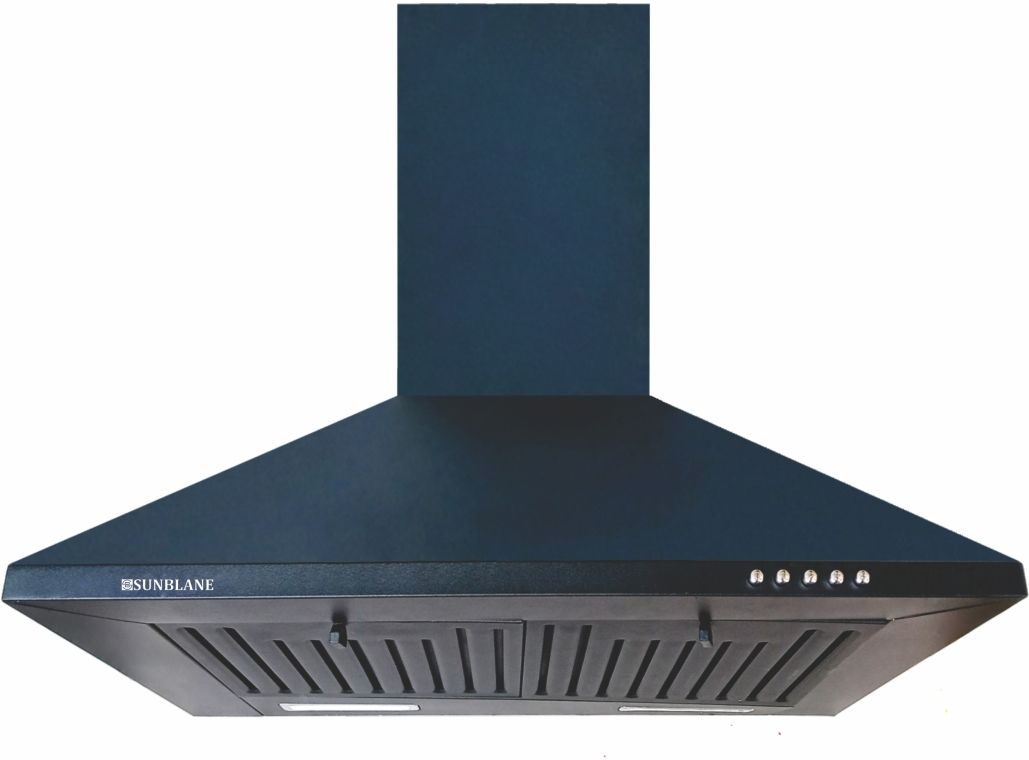 Eco BF 60 cm 1000 m3/hr Suction Baffle Filter Pyramid, Push button Wall Mounted Black 1000 CMH Chimney-image-6