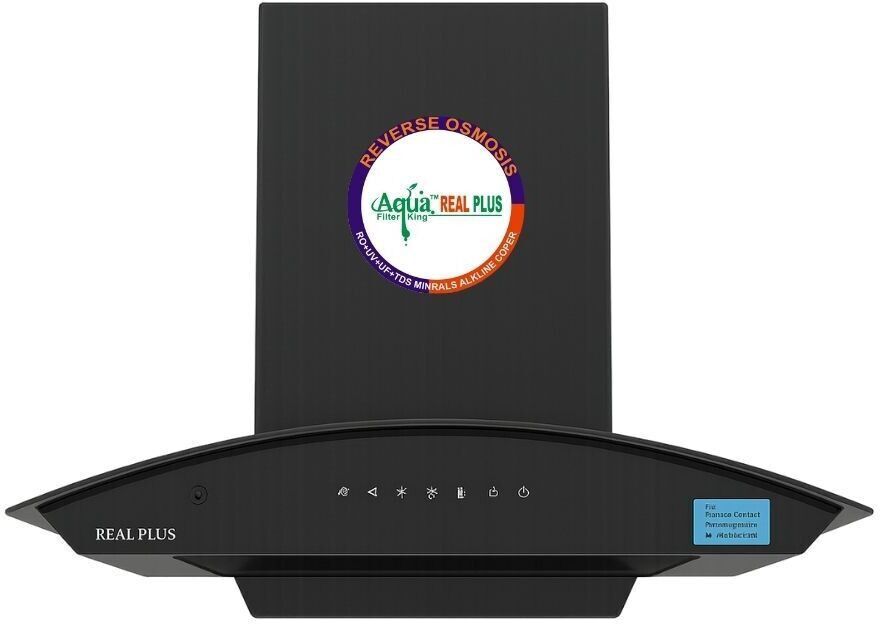 Real Plus 1100 Power Suction 60cm Auto Clean Auto clean Touch control LED light Auto Clean Wall and Ceiling Mounted Black 1100 CMH Chimney-image-40