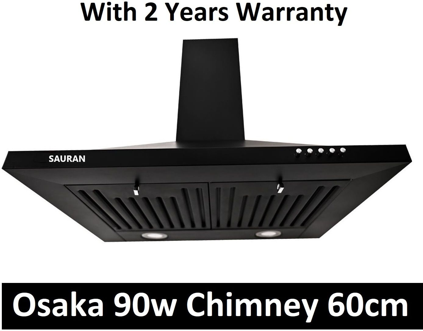 sauran Osaka Kitchen Chimney 60cm Push Button Control With Warranty (CHM16) Wall and Ceiling Mounted Black 900 CMH Chimney-picture-28