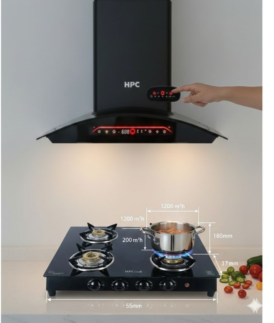 CHFIN 104(60) ATCL SEN BLDC SINGLE FULL PC Size : 60Cm Auto Clean Wall and Ceiling Mounted black 1300 CMH Chimney-image-10