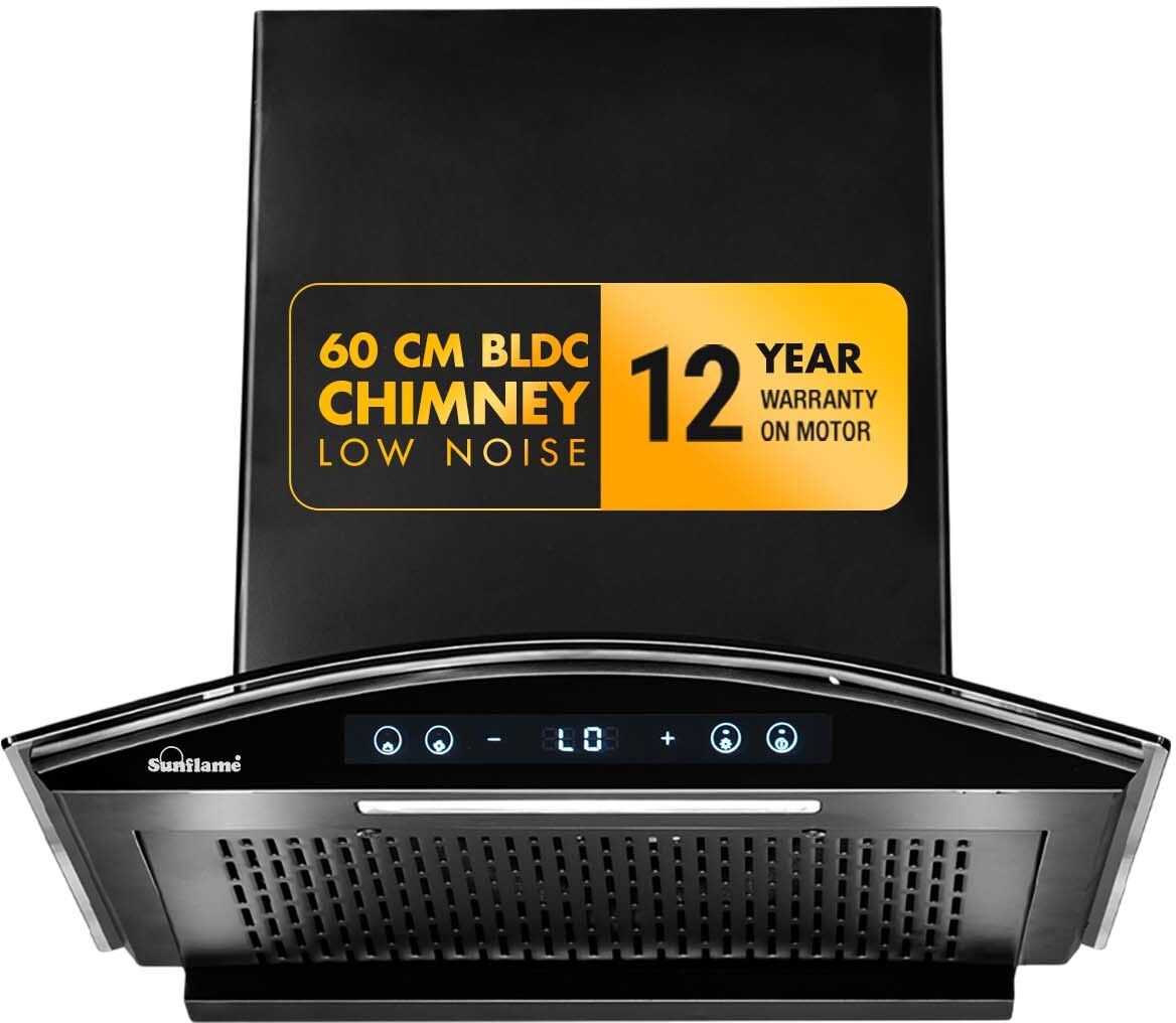 sunflame BLDC SF-RE60 Auto Clean Wall Mounted Black 1400 CMH Chimney-picture-24