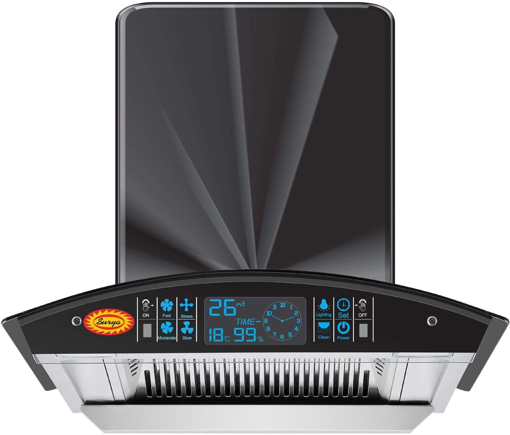 SS60 Black Auto Clean Wall Mounted Black 1400 CMH Chimney