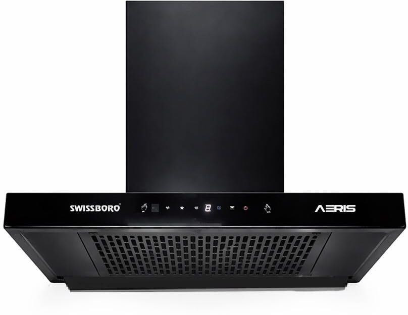 AERIS Pro T Kitchen Chimney 60 cm, 1400 m³/hr Suction | Filterless Auto Clean Auto Clean Wall Mounted Black 1400 CMH Chimney-image-11