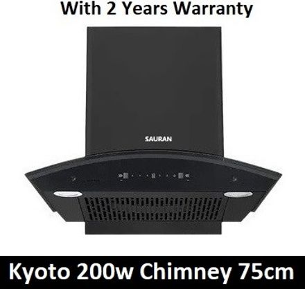 sauran Kyoto Kitchen Chimney 75cm Auto Clean Touch Control With Warranty (CHM40) Auto Clean Wall and Ceiling Mounted Black 1300 CMH Chimney-picture-37