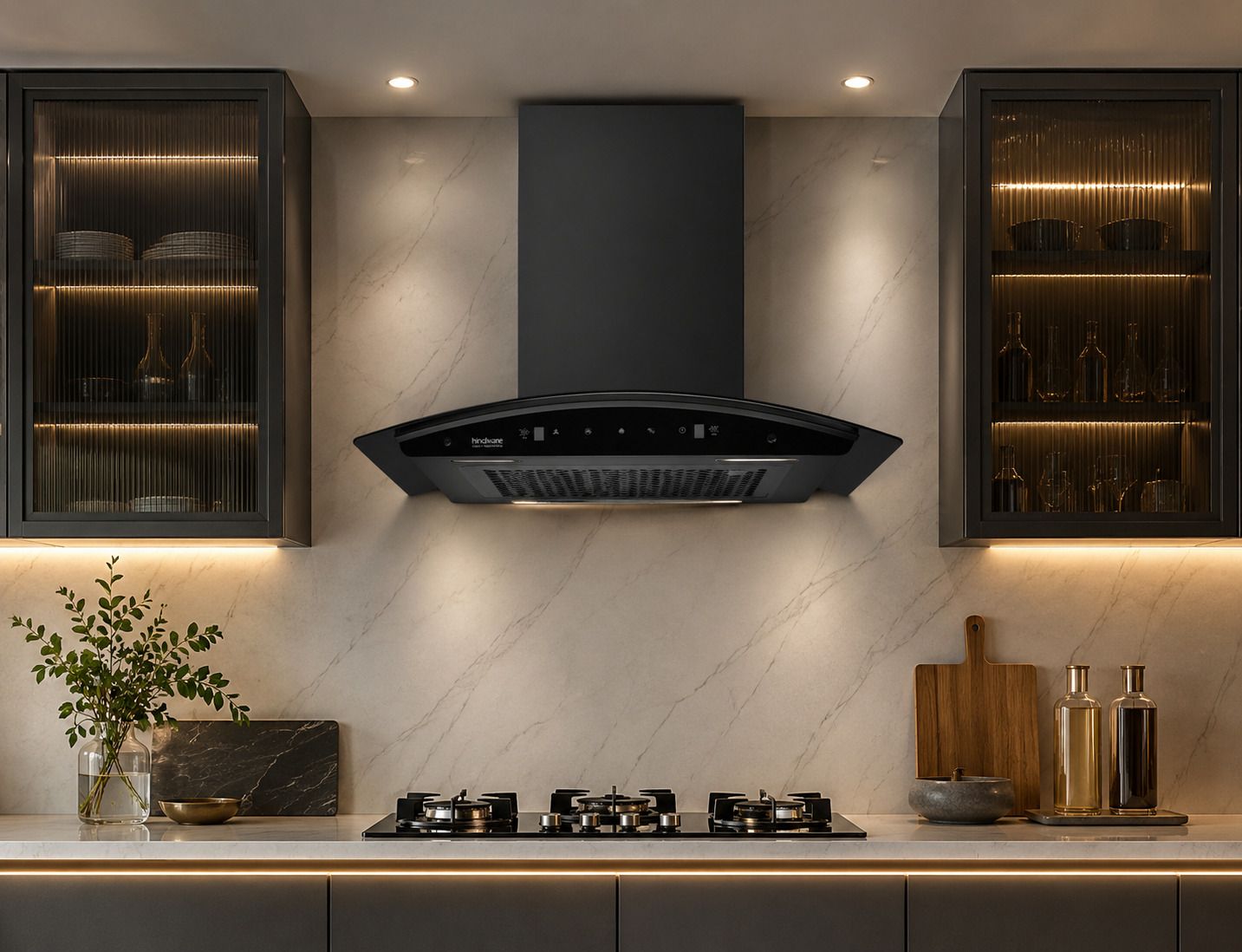 VIVIANA BLDC 90 CM 1450 m3/Hr Auto Clean Chimney Auto Clean Wall Mounted black mat 1450 CMH Chimney-image-44