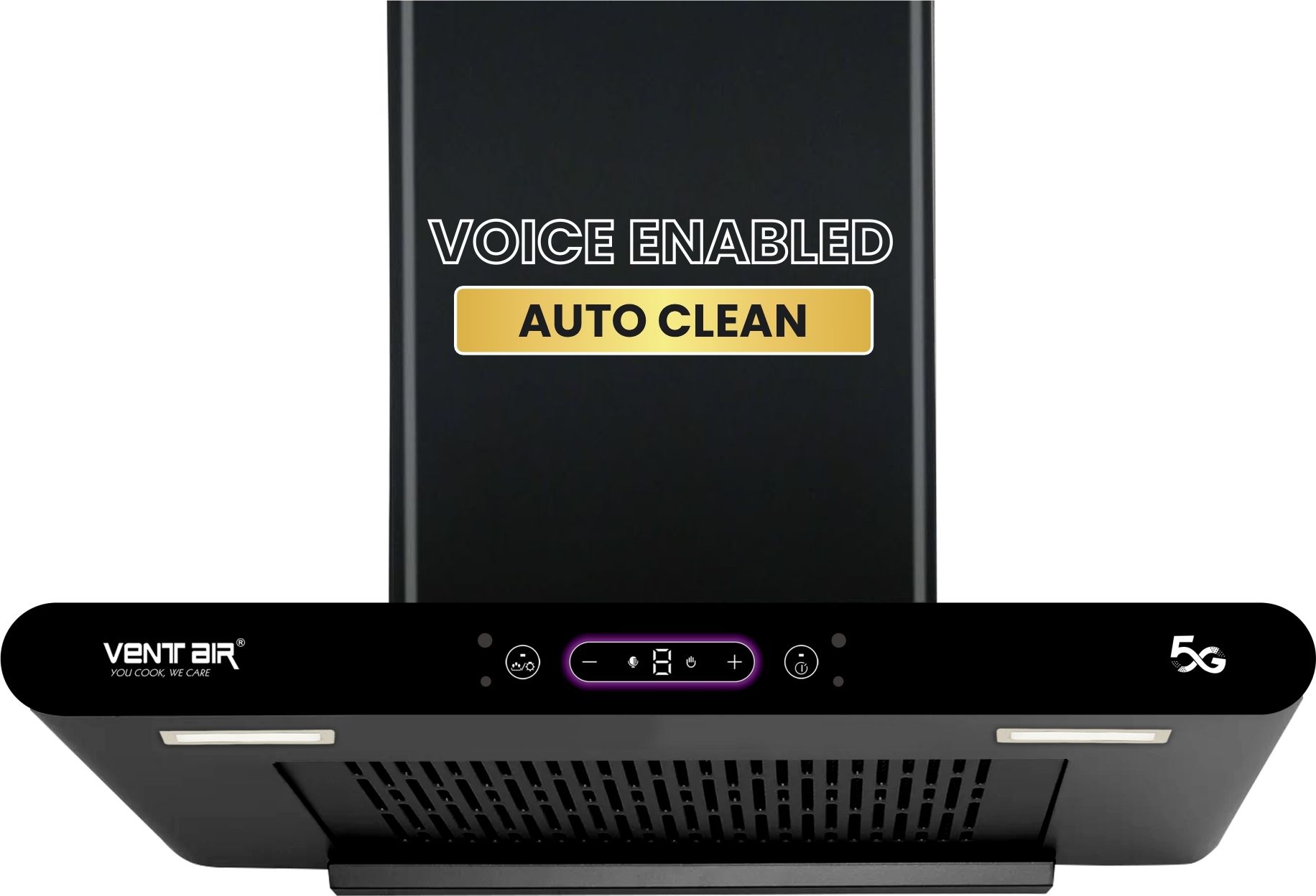 ventair Chimney Ruby 5G 60 Voice Enabled T Shaped 60 cm | Filterless | Smartclean Auto Clean Wall Mounted Black 1400 CMH Chimney-picture-10