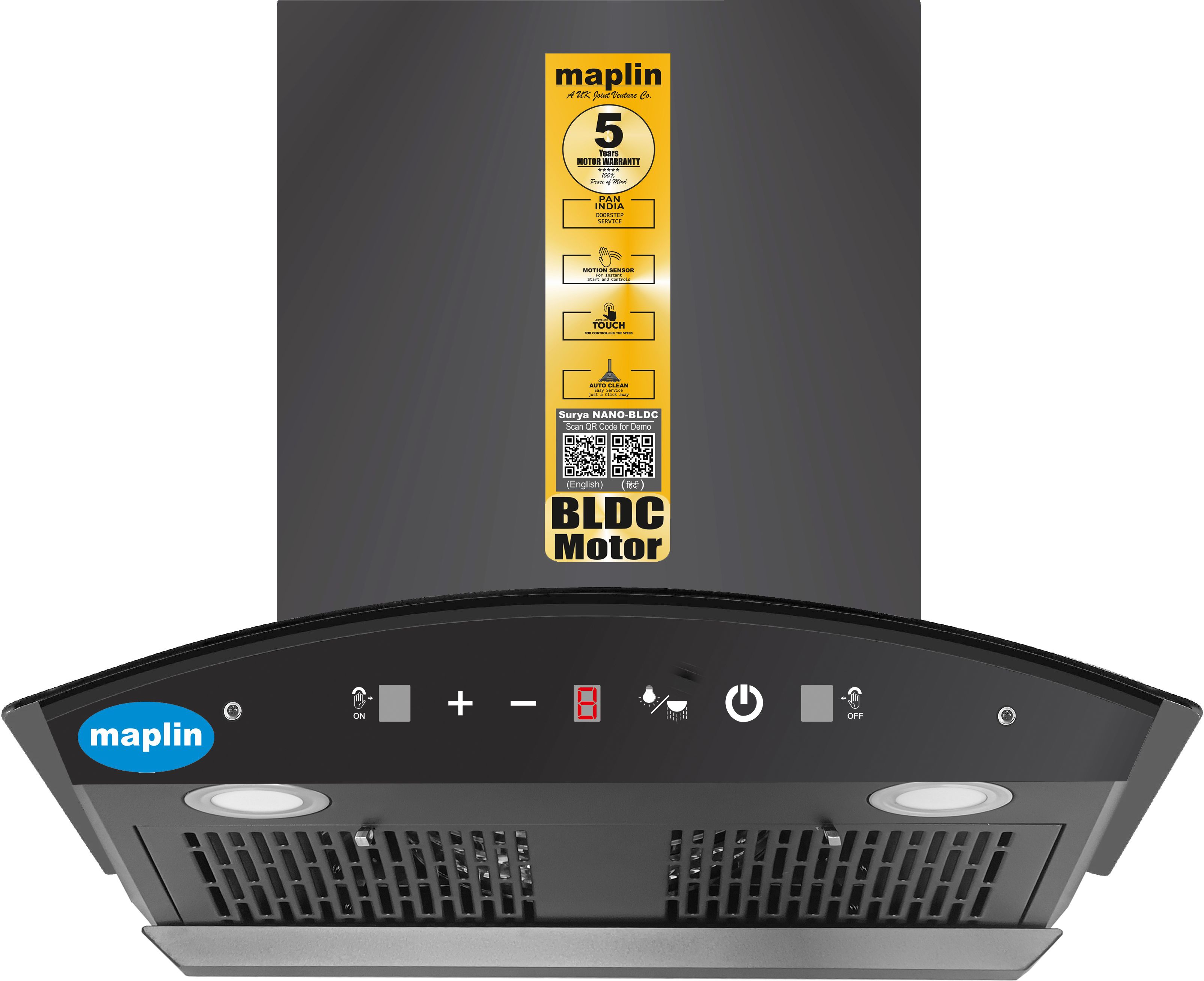 Nadia BLDC Filter-less 5 Yr Warranty Auto Clean Wall Mounted Black 1800 CMH Chimney-image-28