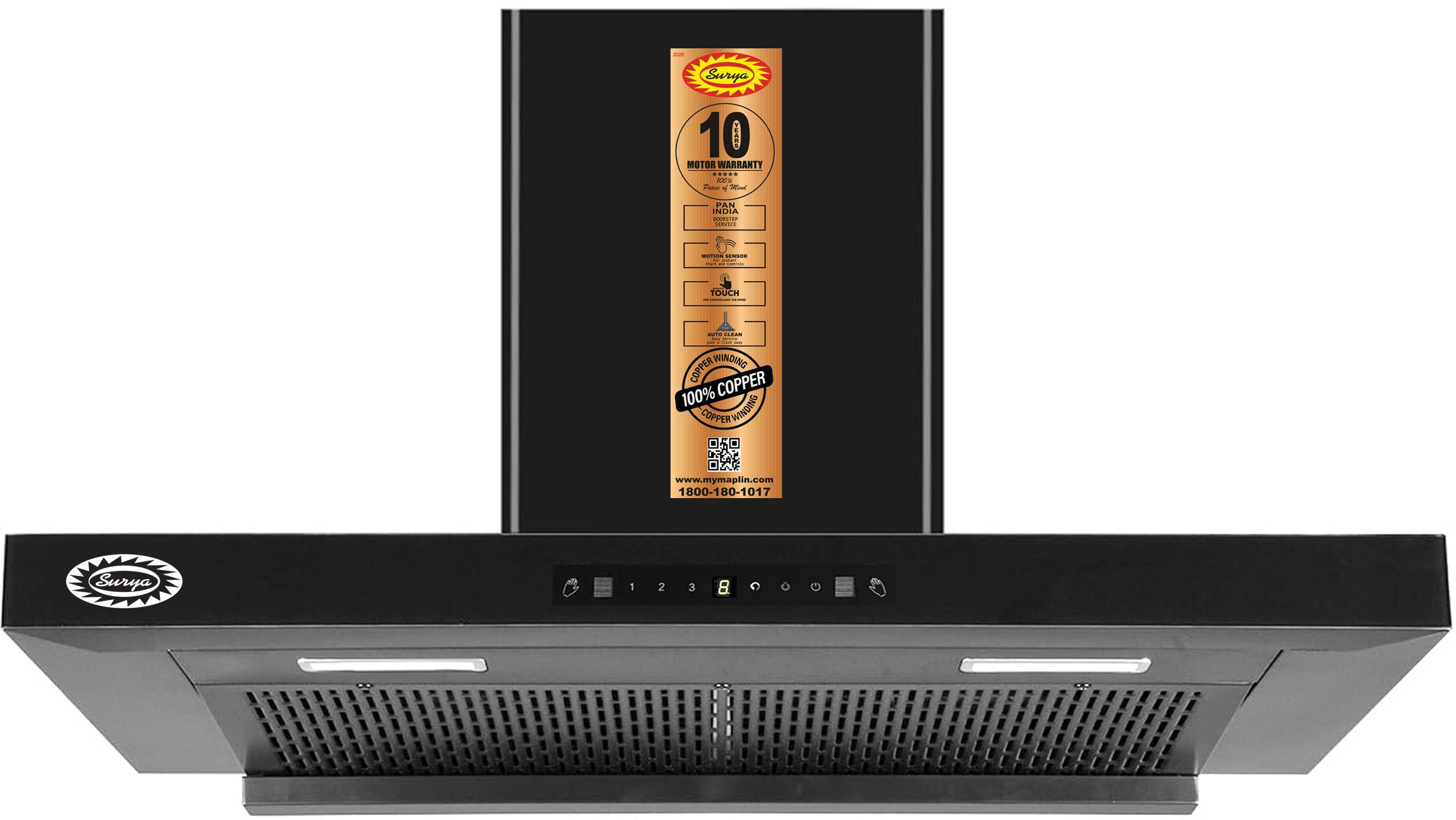 T Shape TS-90 Auto Clean Auto Clean Wall Mounted Black 1600 CMH Chimney-image-36