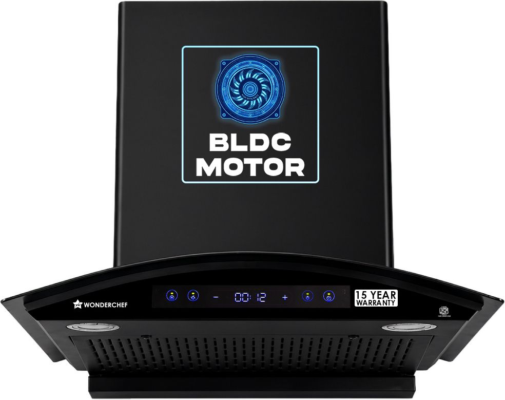 Ultra Curve 60 cm Filterless Auto Clean Wall Mounted Black 1700 CMH Chimney-image-45