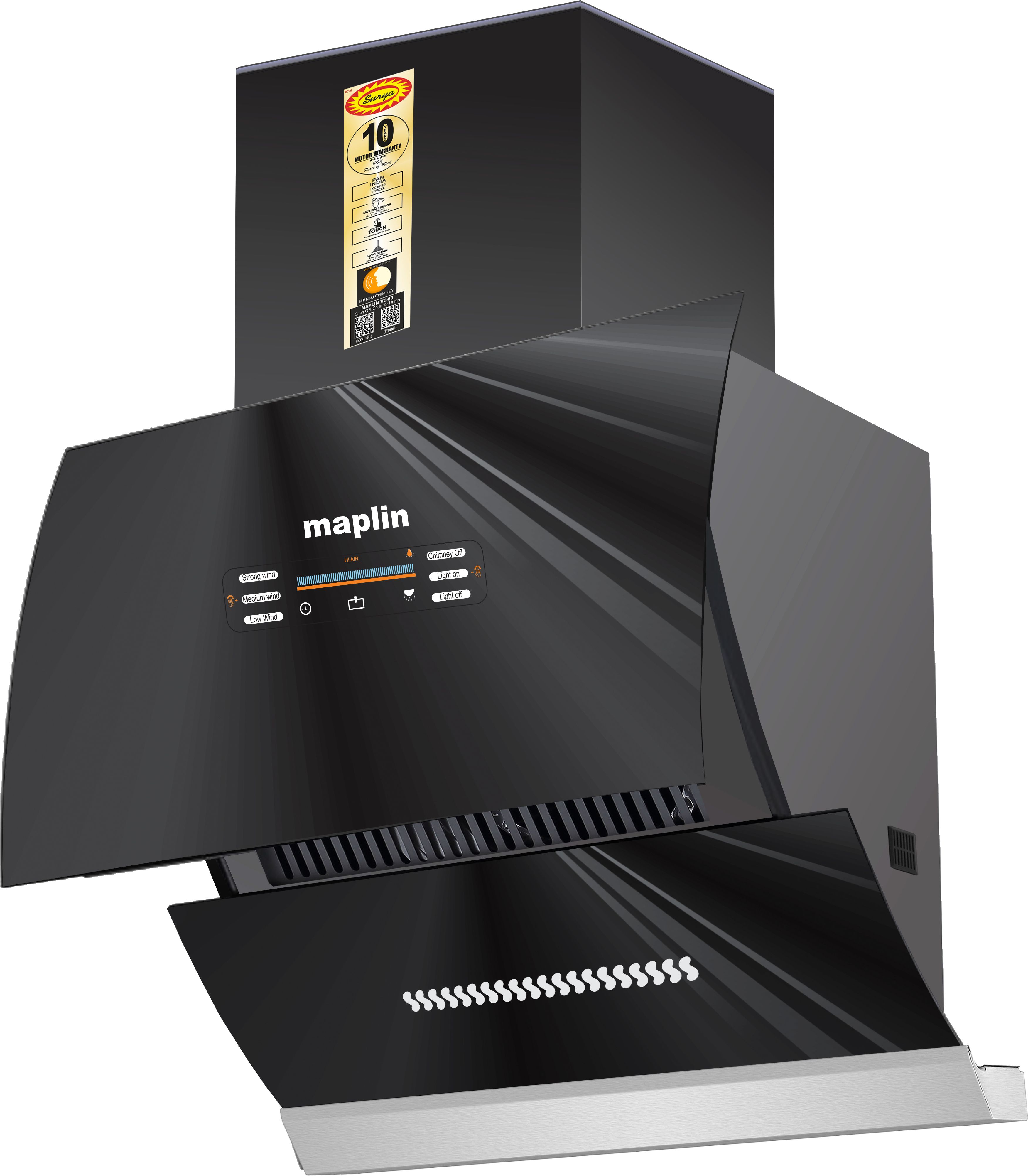 surya VC90-AI Auto Clean Wall Mounted Black 1800 CMH Chimney-picture-18