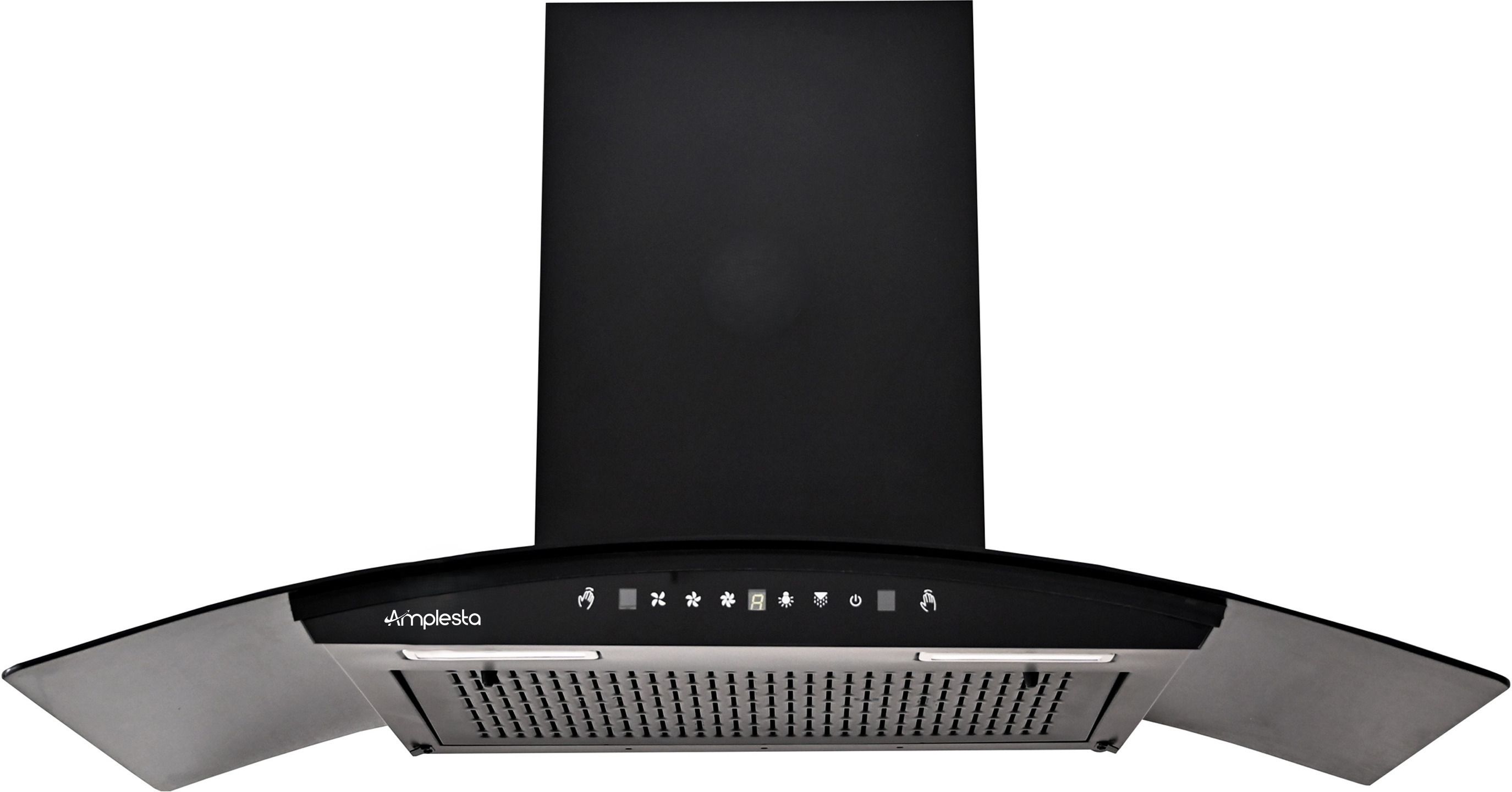 Stella Auto Clean Curved 90cm, Touch & Gesture Control, Filterless, Low Noise Auto Clean Wall Mounted Black 1350 CMH Chimney-image-43