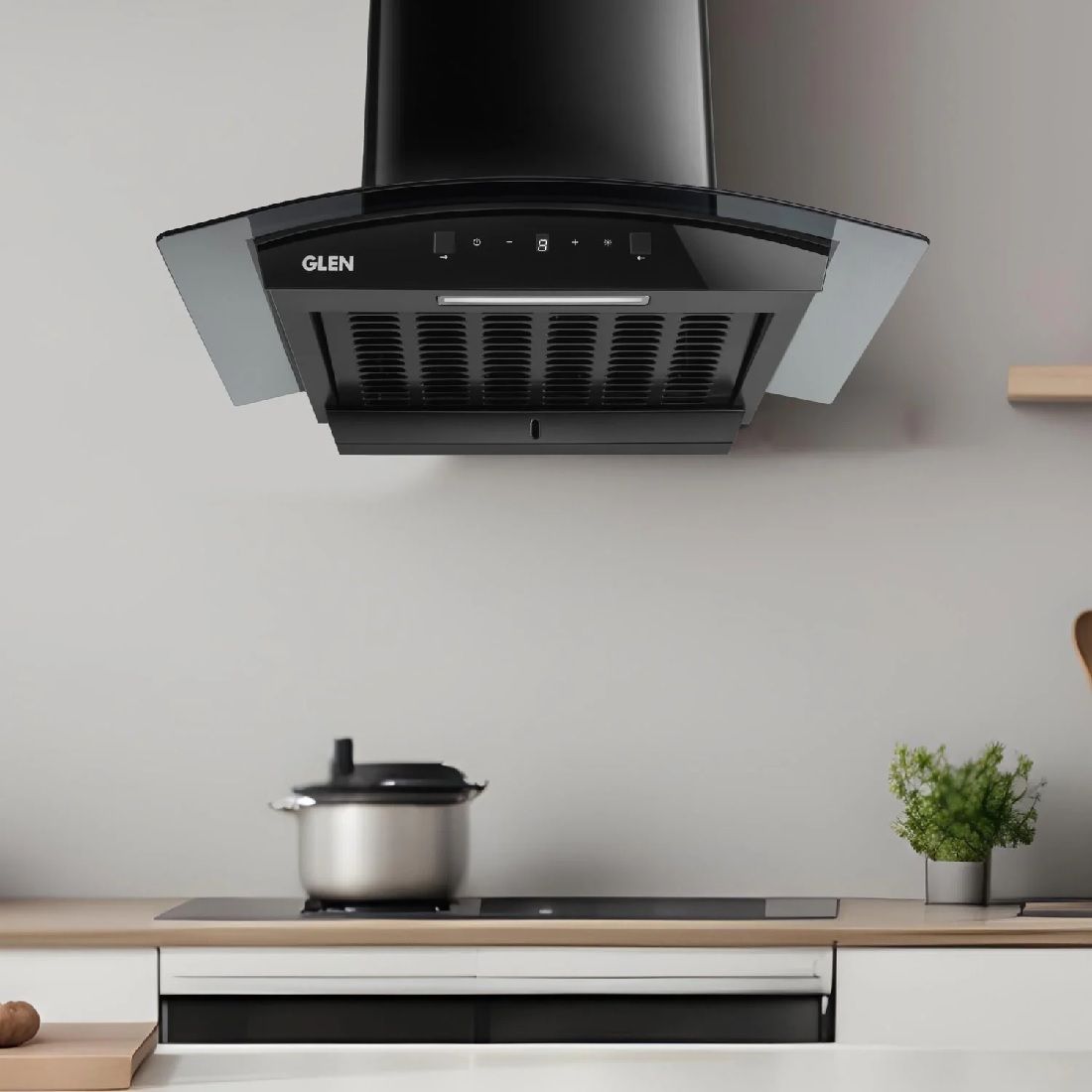 glen CH6058DIBLAC76 Auto Clean Wall Mounted Black 1200 CMH Chimney-picture-4
