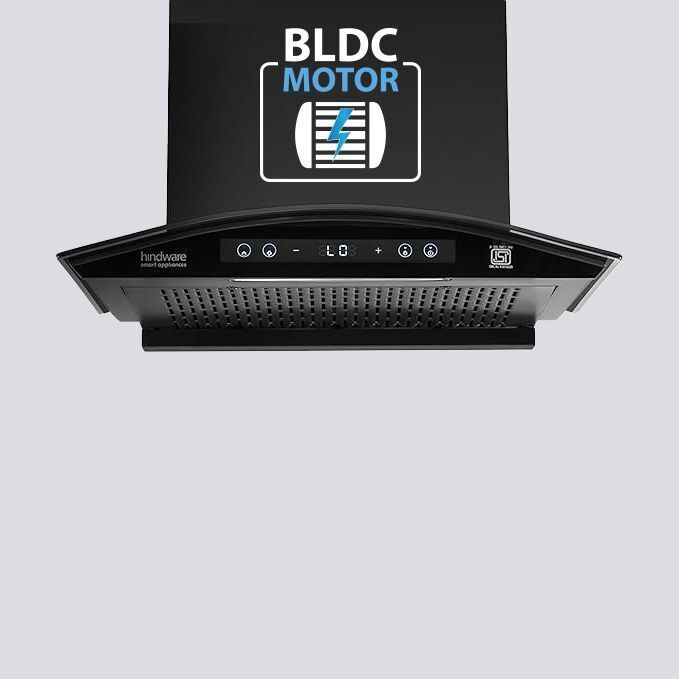hindware smart appliances Ripple Neo BLDC 60 IN Auto Clean | Curved | Filterless | Touch Control | Motion Sensor | Energy Efficient LED Light | Powerful Suction | Wall Mounted Black 1400 CMH Chimney-picture-11