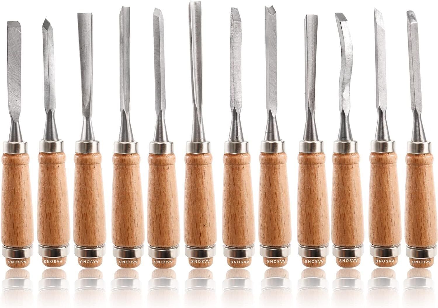 Full Size Wood Carving Knifes Great For Beginner, Hobbyists, Professionals Firmer Chisel Set-image-49