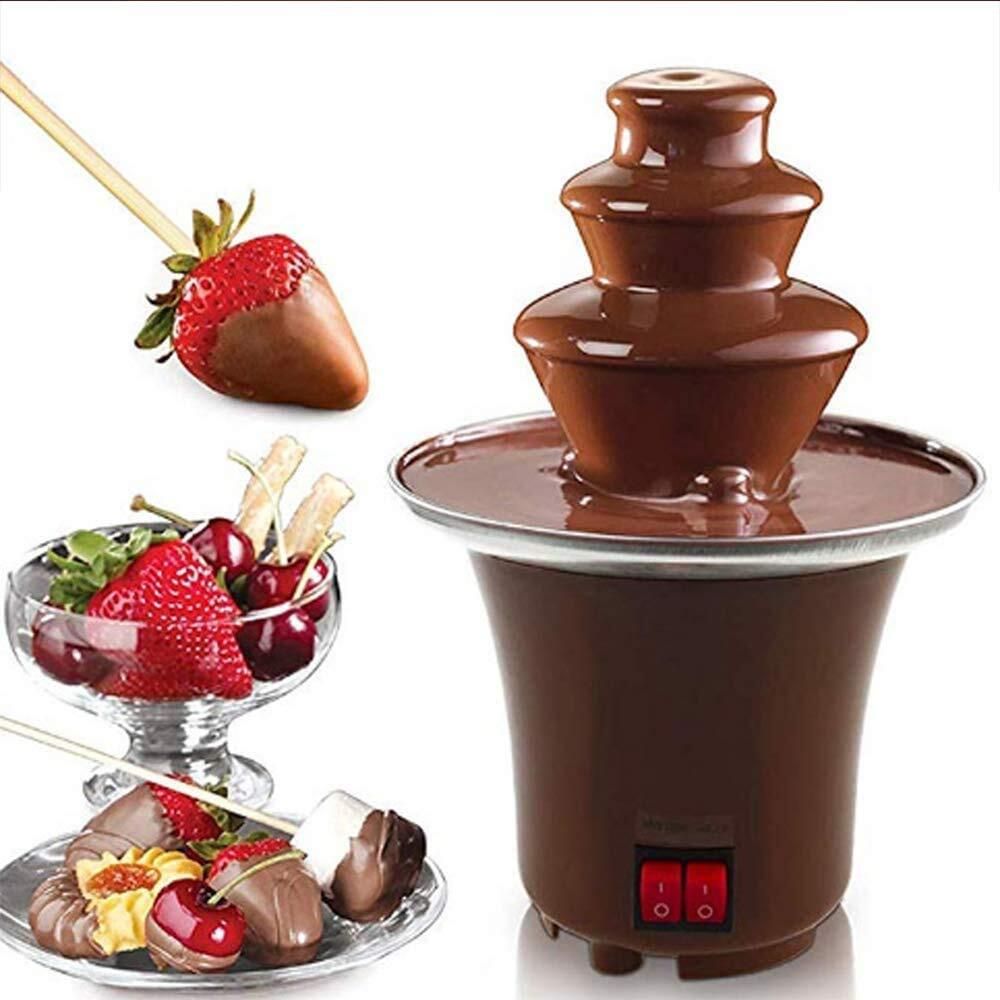 3-Layer Mini Electirc Chocolate Fondue Fountain Machine Chocolate Fountain Maker